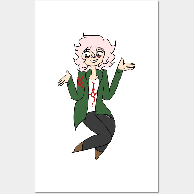 Komaeda Nagito Danganronpa Chibi Sticker, Pin, + Others Wall Art by nhitori